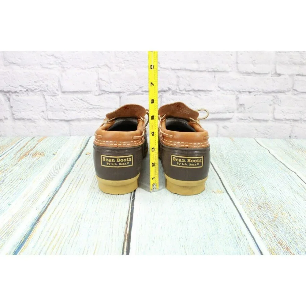 LL Bean Brown Leather Slip On Low Gumshoe Ankle Duck Boots Size 14 N - Picture 6 of 9